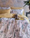 Provance Yellow Blue Floral Cotton Duvet Cover Bedding Set