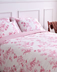 Sevilla Pink Floral Cotton Duvet Cover Bedding Set