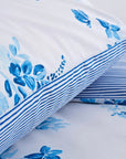 Sevilla Blue Floral Cotton Duvet Cover Bedding Set