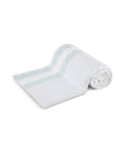 White & Teal Striped 100% Turkish Cotton Peshtemal Towel