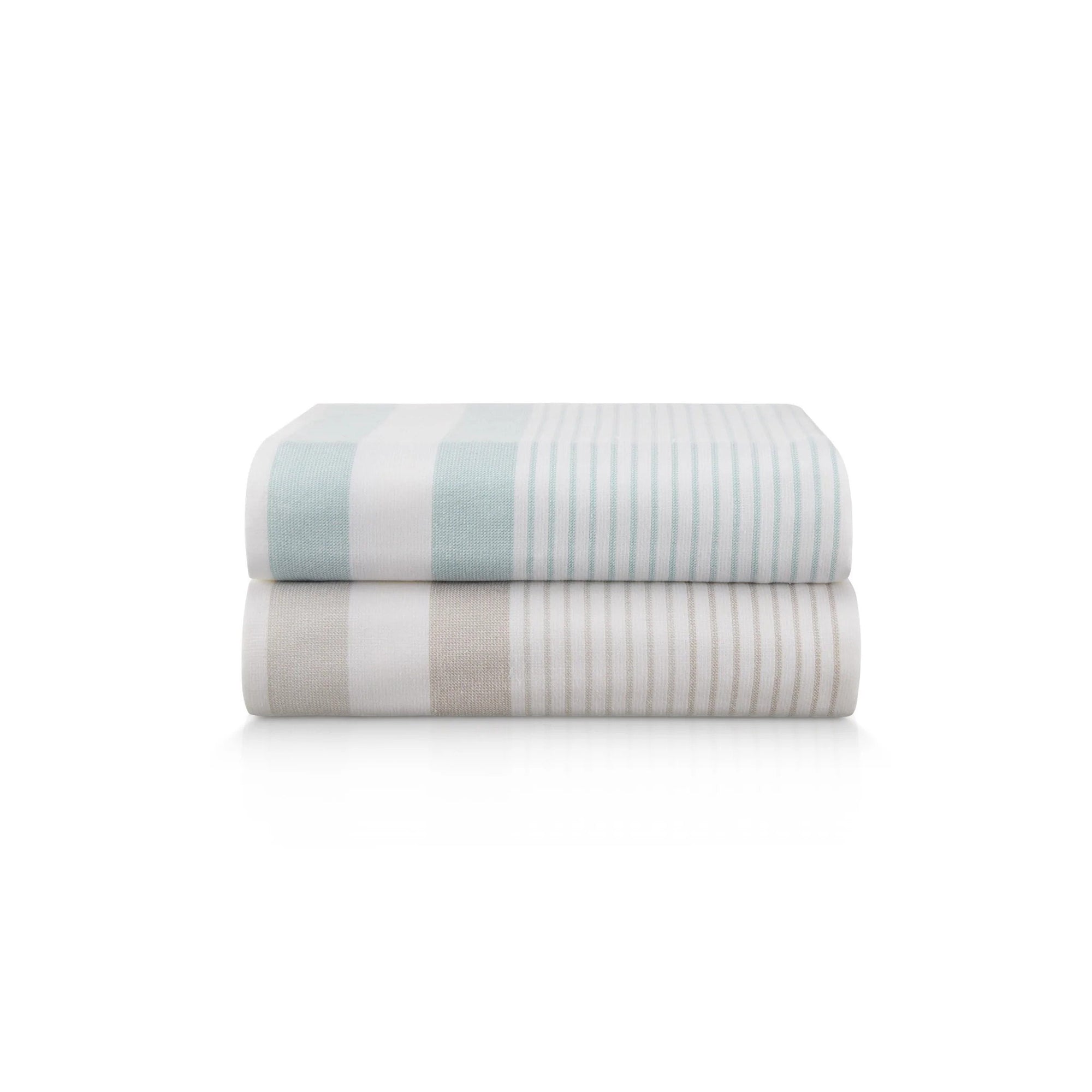 Serviette Peshtemal en coton turc à rayures blanches et bleu sarcelle