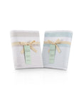 White & Teal Striped 100% Turkish Cotton Peshtemal Towel