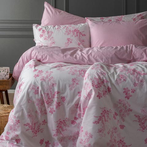sevilla pink floral duvet cover set