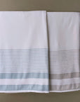 White & Stone Grey Striped 100% Turkish Cotton Peshtemal Towel