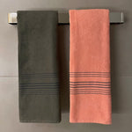 Dark Grey & Navy Striped 100% Turkish Cotton Peshtemal Towel