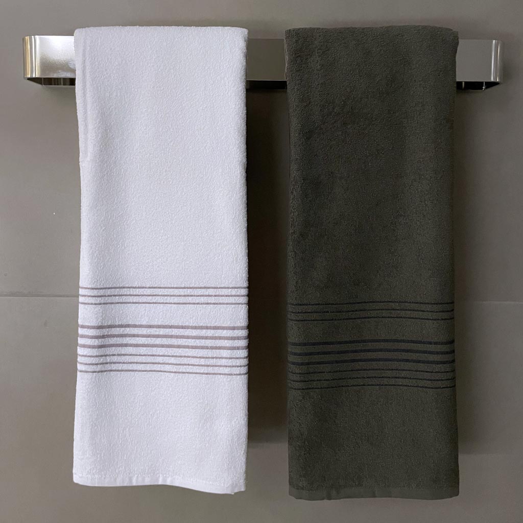 Anthracite &amp; Navy Striped 100% Turkish Cotton Peshtemal Towel