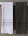 Anthracite & Navy Striped 100% Turkish Cotton Peshtemal Towel