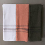 Dark Grey & Navy Striped 100% Turkish Cotton Peshtemal Towel