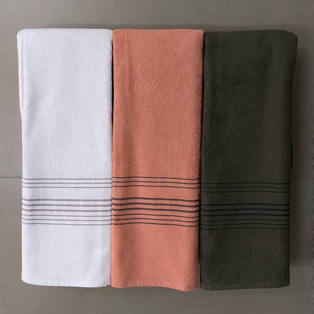 White &amp; Lavender Striped 100% Turkish Cotton Peshtemal Towel