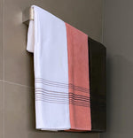 Dark Grey & Navy Striped 100% Turkish Cotton Peshtemal Towel
