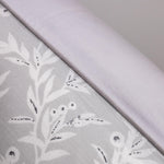 Luxury Floral Duvet Cover Bedding Set with Grey Piped Pillowcases