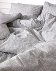 Pure Percale Bedding Grey & White Ditsy Floral Duvet Cover Set