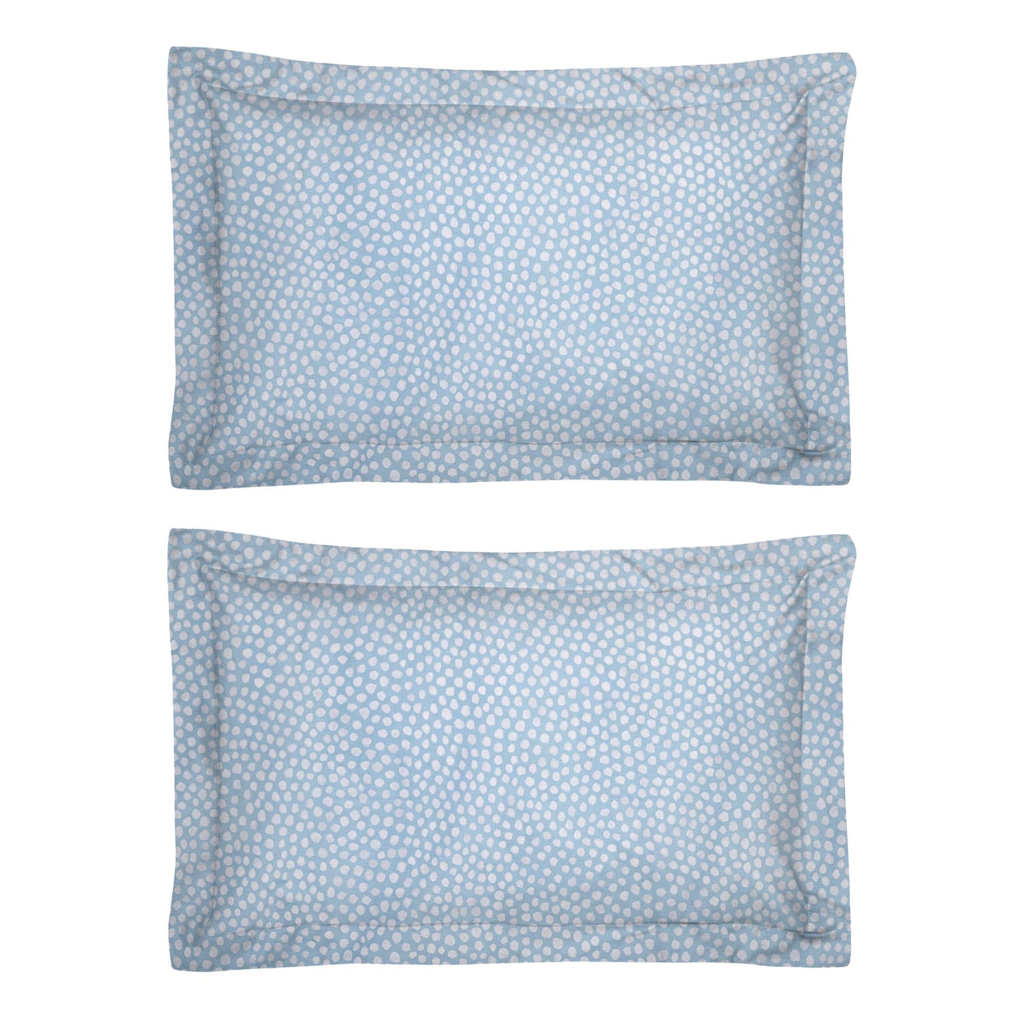 Aqua Blue Polka Dot 100% Cotton Percale 200TC Oxford Pillowcase