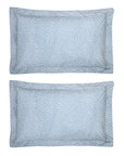 Ein Paar Aqua Blue Polka Dot Oxford-Kissenbezüge aus 100 % Perkal-Baumwolle, 200 TC