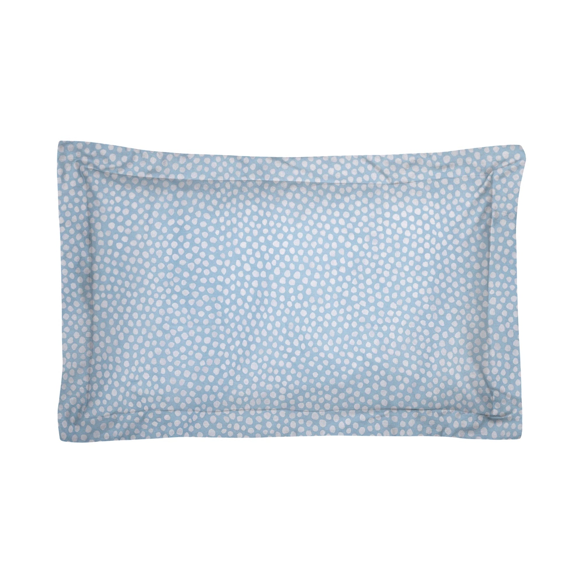 Ein Paar Aqua Blue Polka Dot Oxford-Kissenbezüge aus 100 % Perkal-Baumwolle, 200 TC