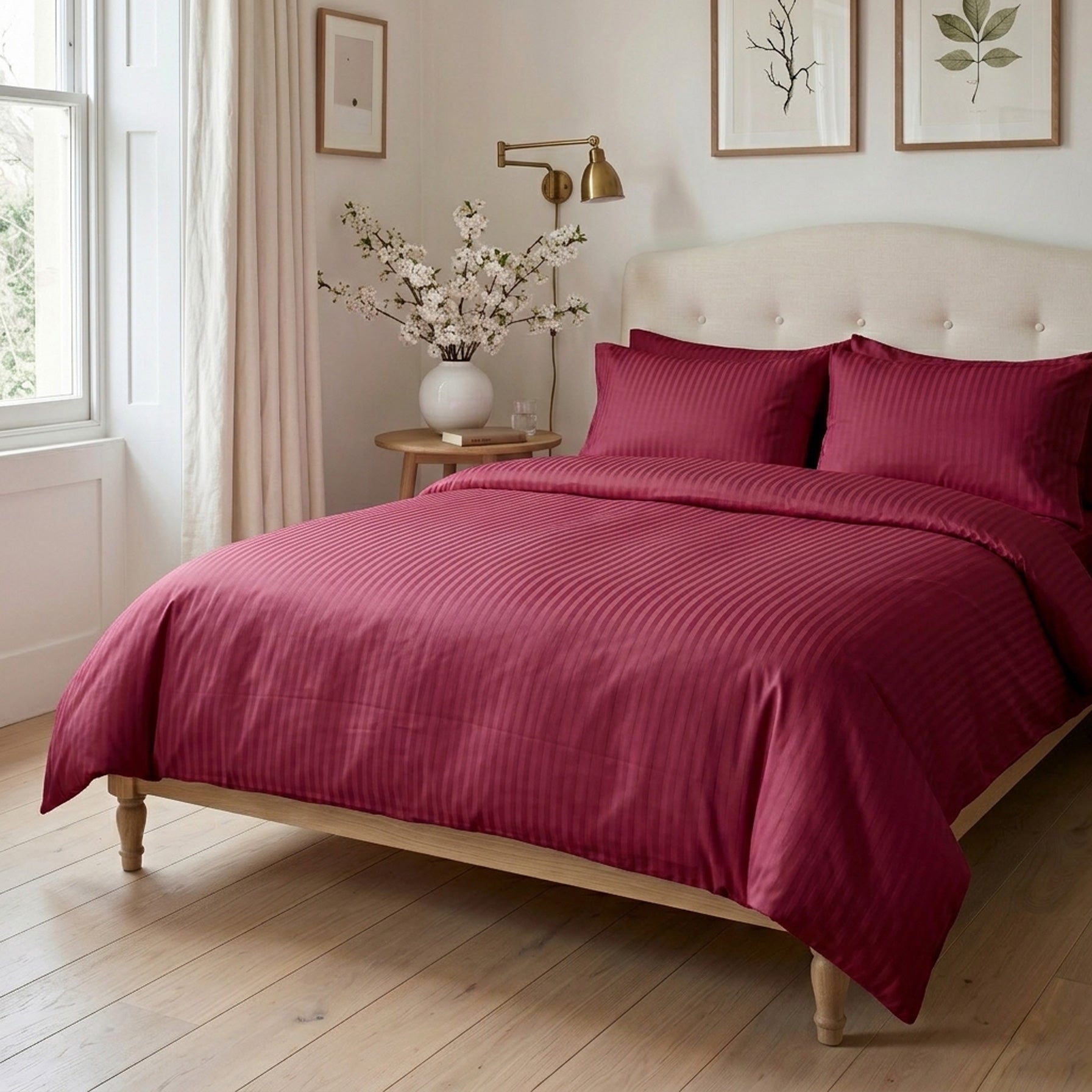 burgundy sateen duvet cover bedding set bundle 01