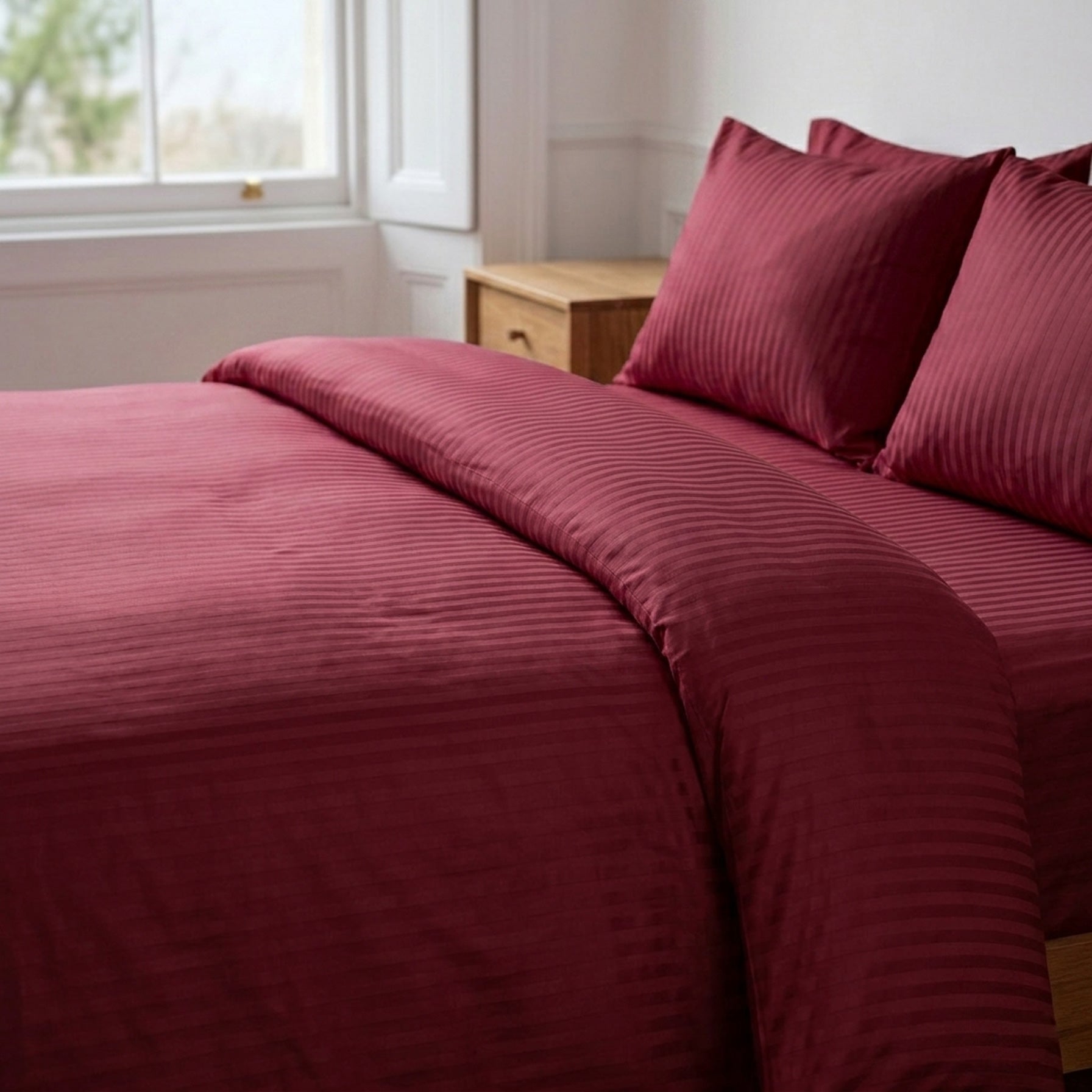 burgundy sateen duvet cover bedding set bundle 04