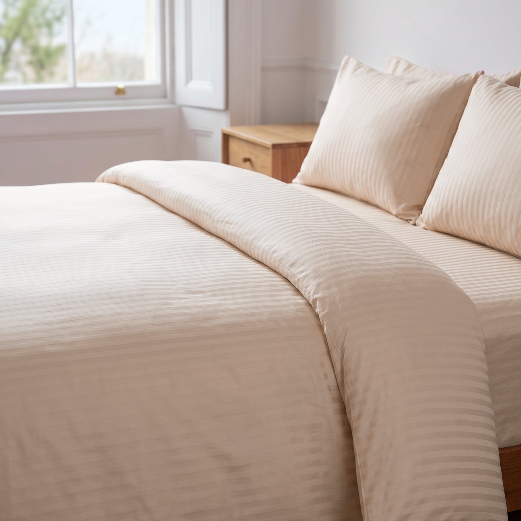 cream sateen duvet cover bedding set bundle 04