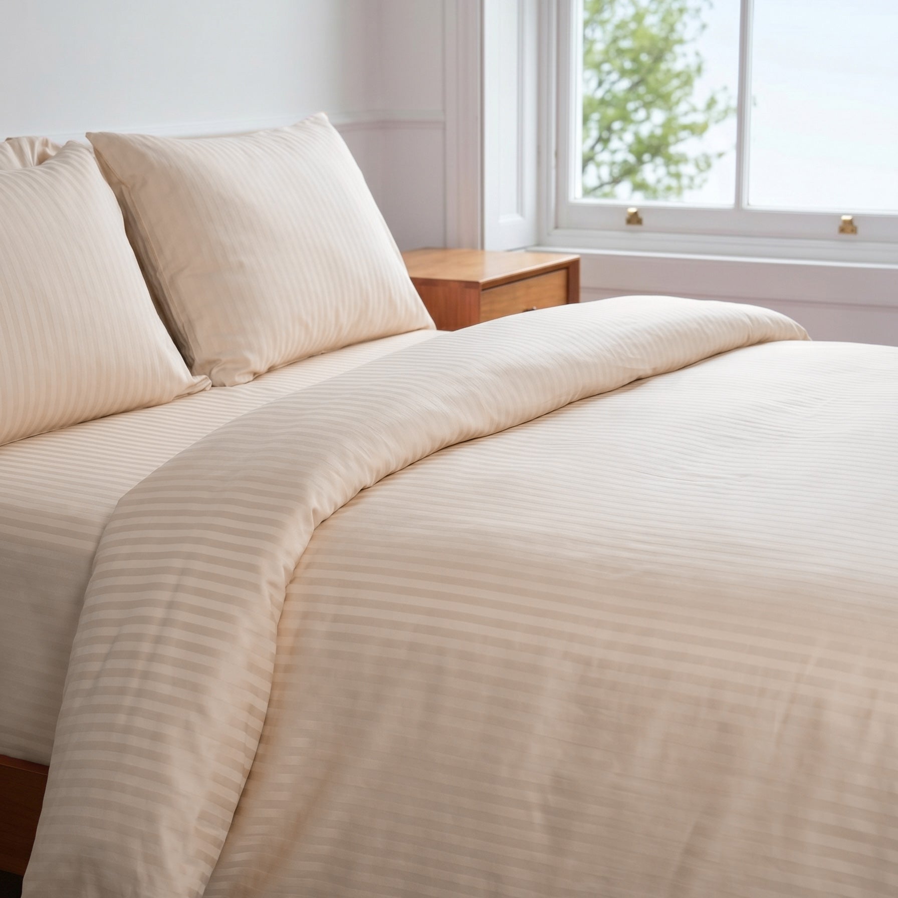 cream sateen duvet cover bedding set bundle 05