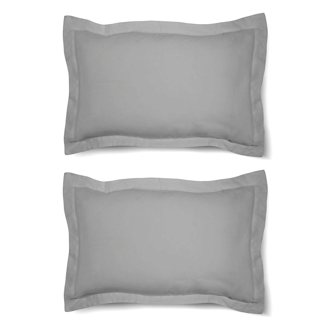 One Pair Cotton Dark Grey Oxford Pillowcase - Pillow Cover