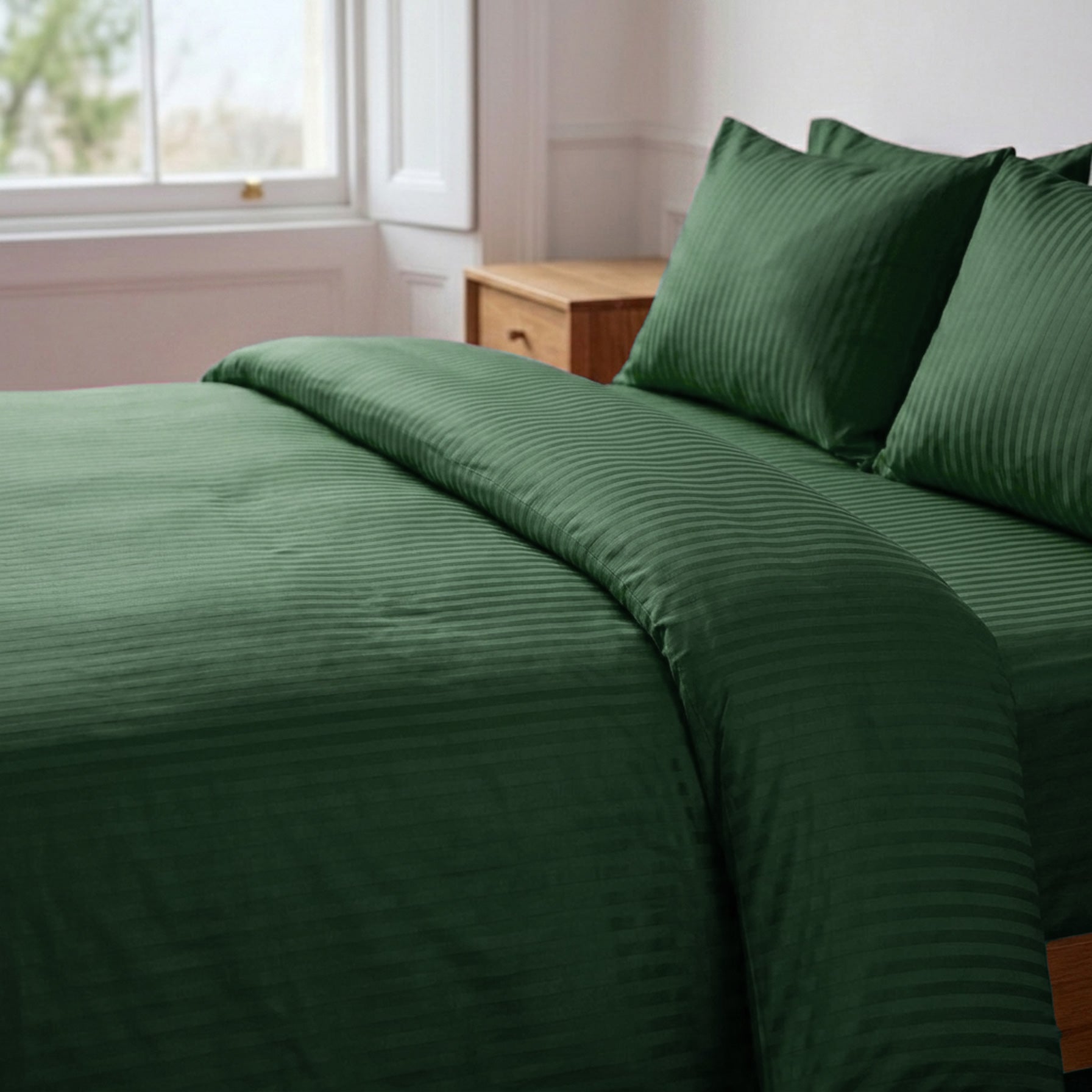 green sateen duvet cover bedding set bundle 04