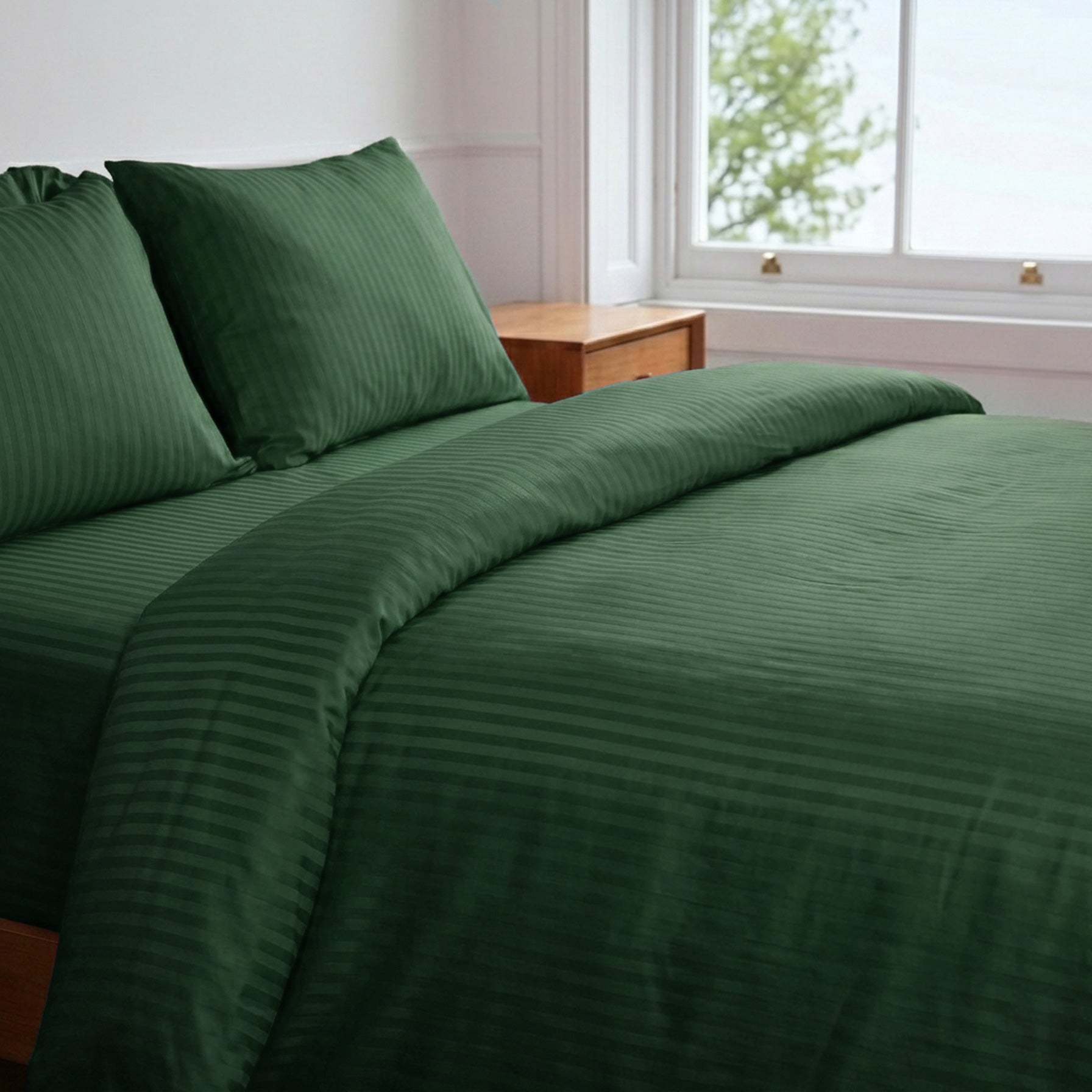 green sateen duvet cover bedding set bundle 05