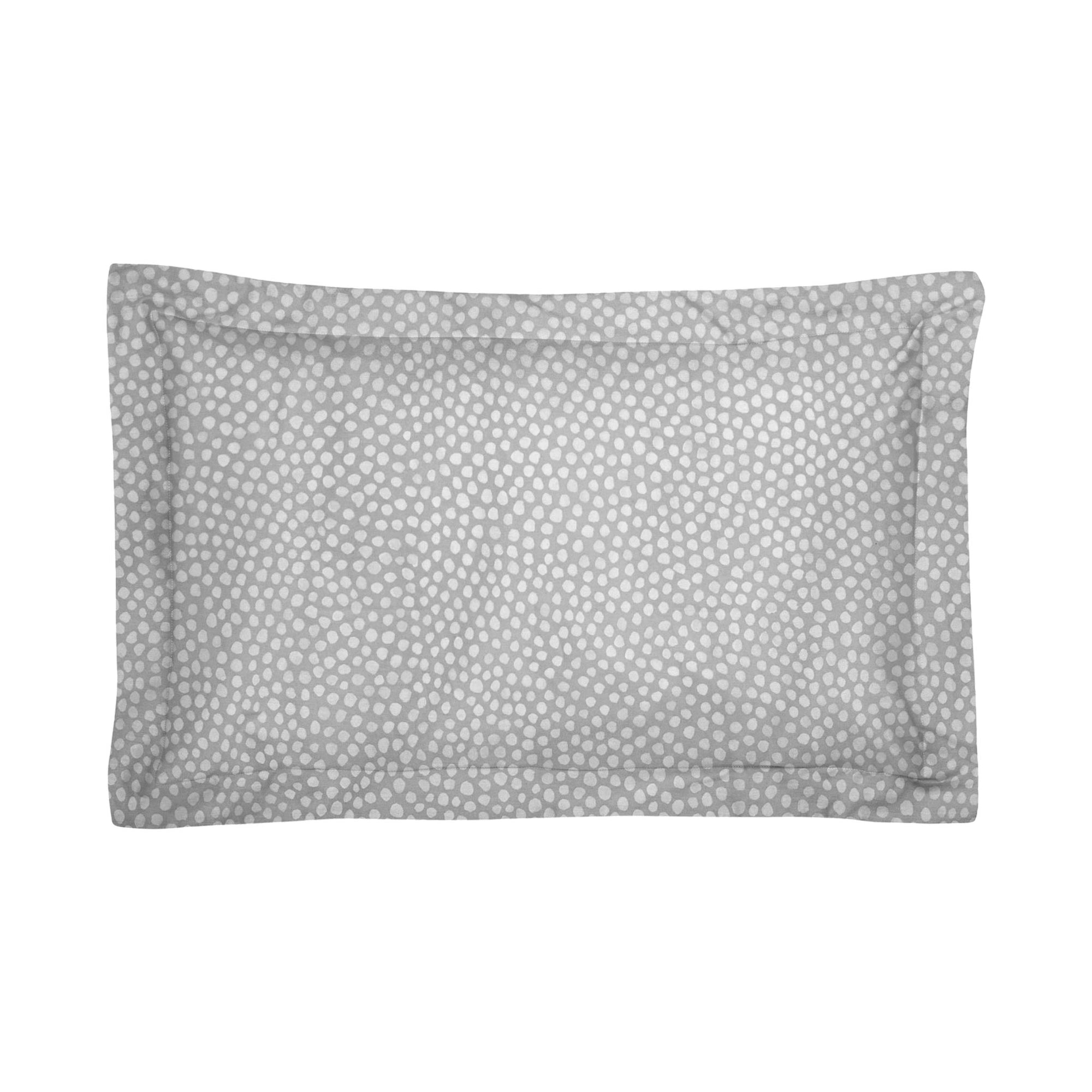 Une paire de taies d&#39;oreiller Oxford 100 % percale de coton 200 fils à pois gris