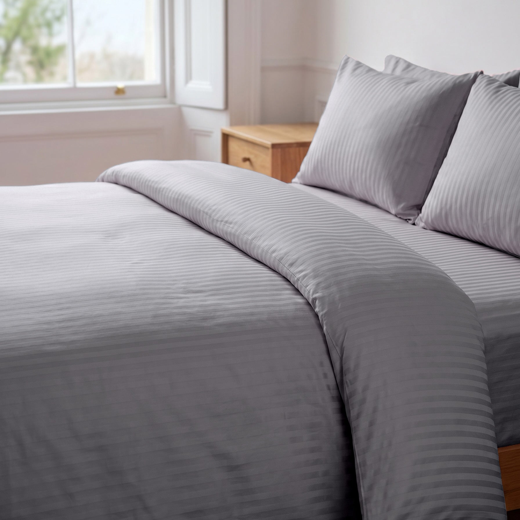 grey sateen duvet cover bedding set bundle 04