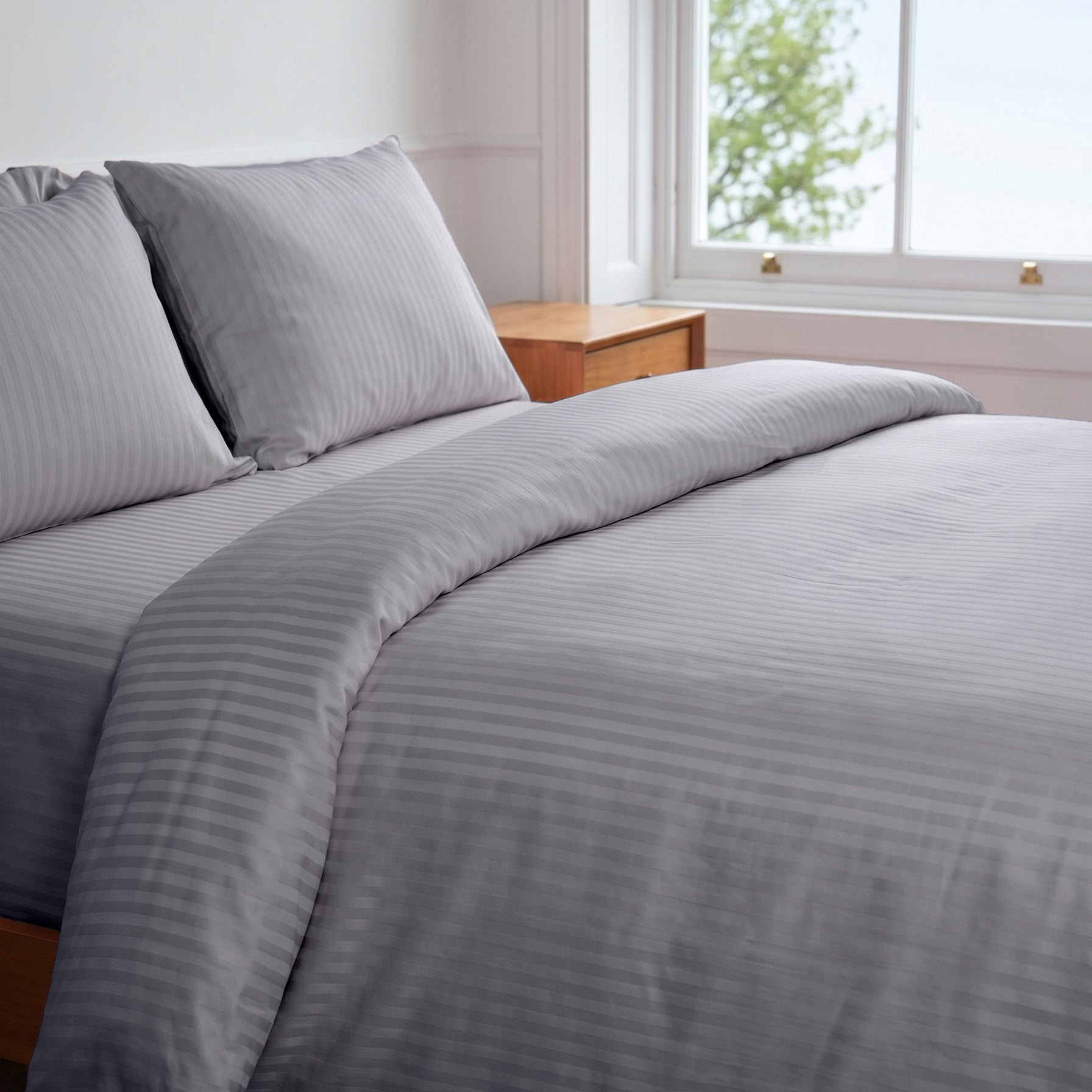 grey sateen duvet cover bedding set bundle 05