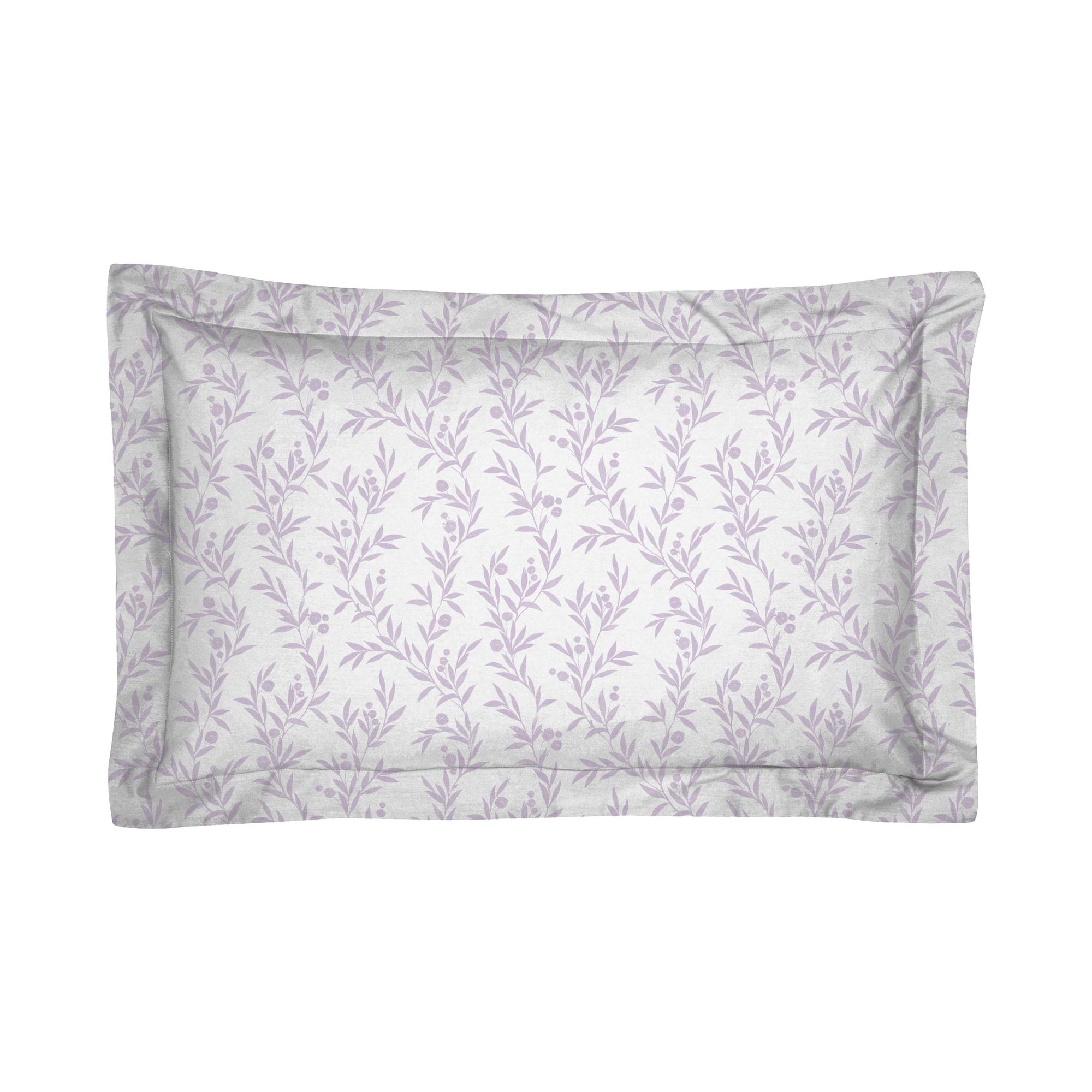 Une paire de taies d&#39;oreiller Oxford en percale de coton 200 fils à motif floral lilas pur