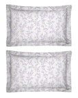 One Pair Pure Lilac Floral 200TC Cotton Percale Oxford Pillowcase