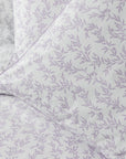 Ein Paar reiner lilafarbener Oxford-Kissenbezug aus 200TC-Baumwollperkal mit Blumenmuster