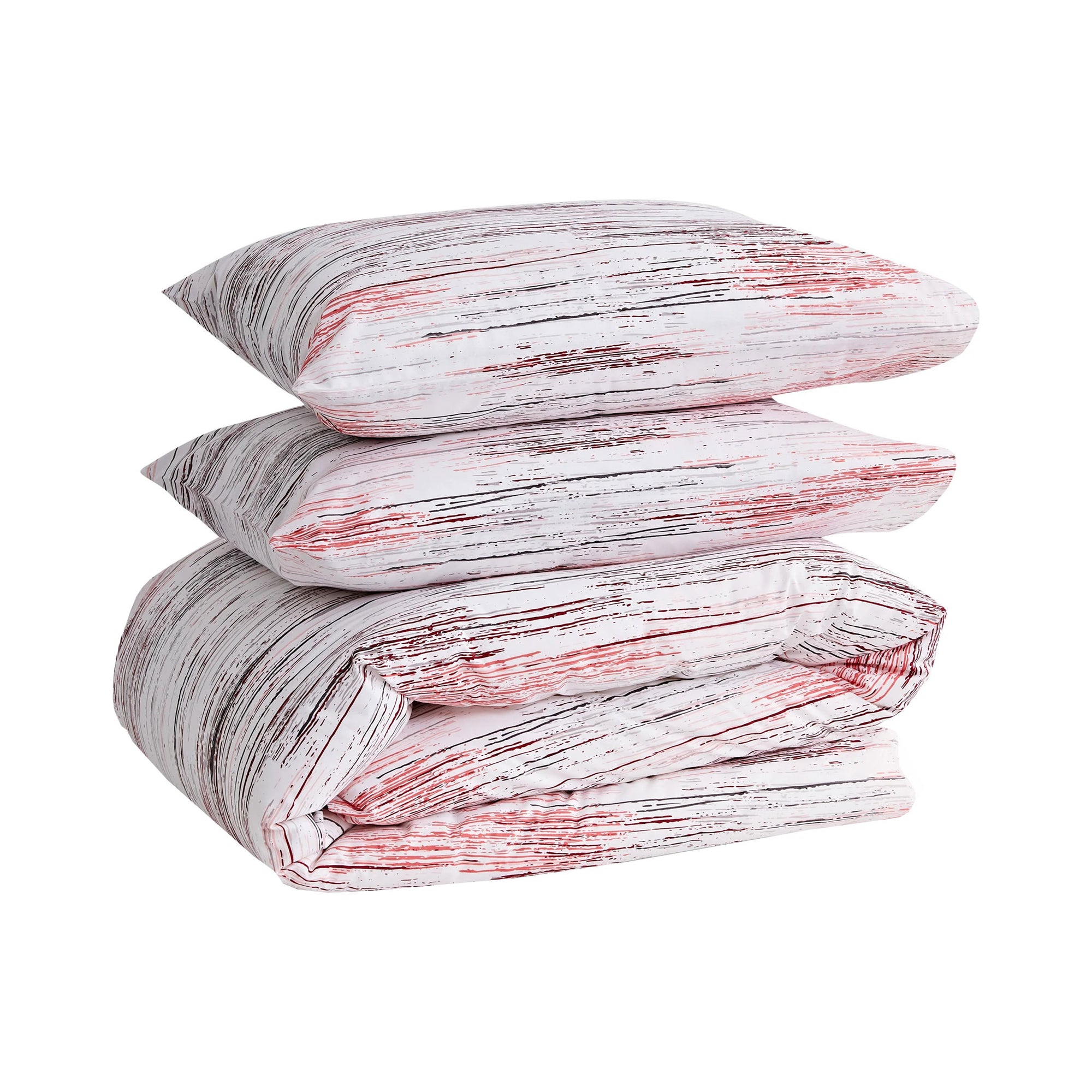 london striped red duvet cover set