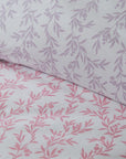 Parure de lit en pure percale - Ensemble de housse de couette à petites fleurs lilas et roses