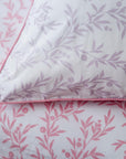 Parure de lit en pure percale - Ensemble de housse de couette à petites fleurs lilas et roses