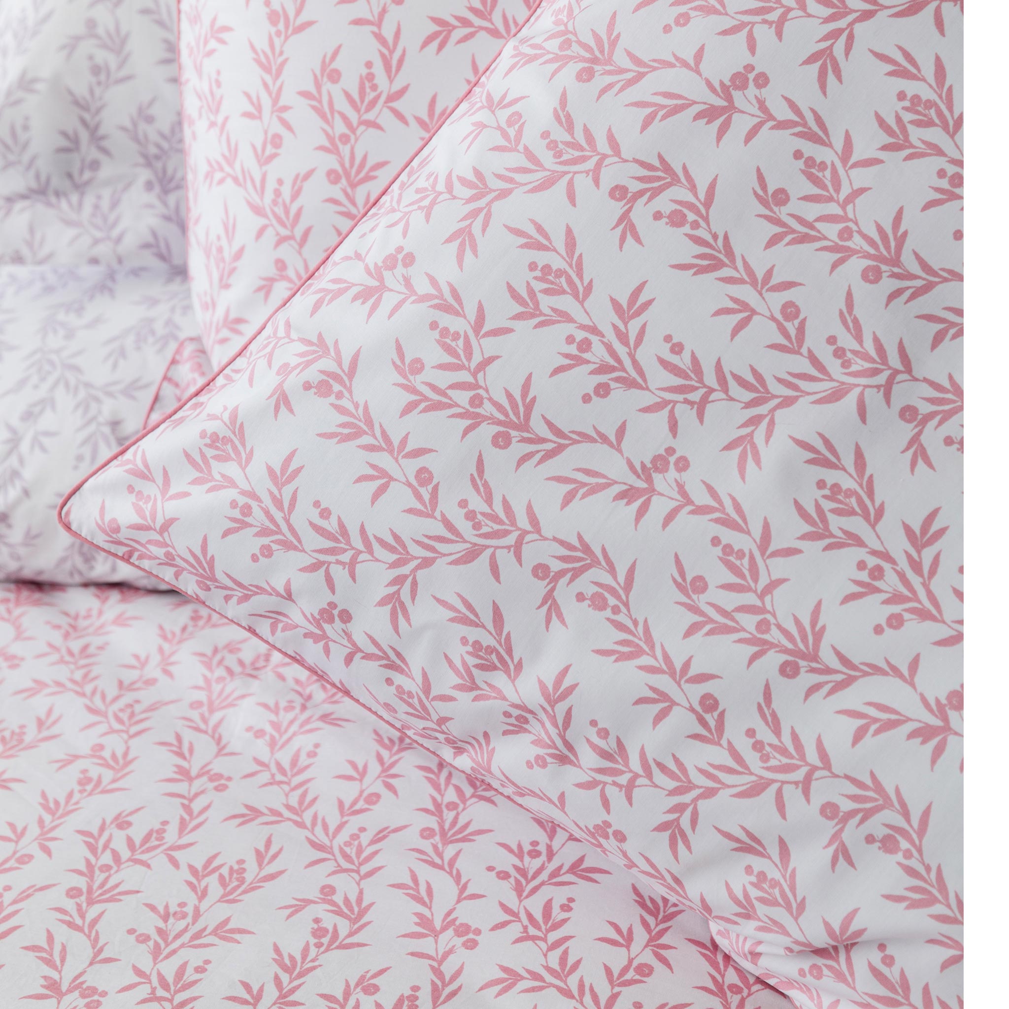Pure Percale Bedding Lilac &amp; Pink Ditsy Floral Duvet Cover Set