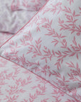 Parure de lit en pure percale - Ensemble de housse de couette à petites fleurs lilas et roses