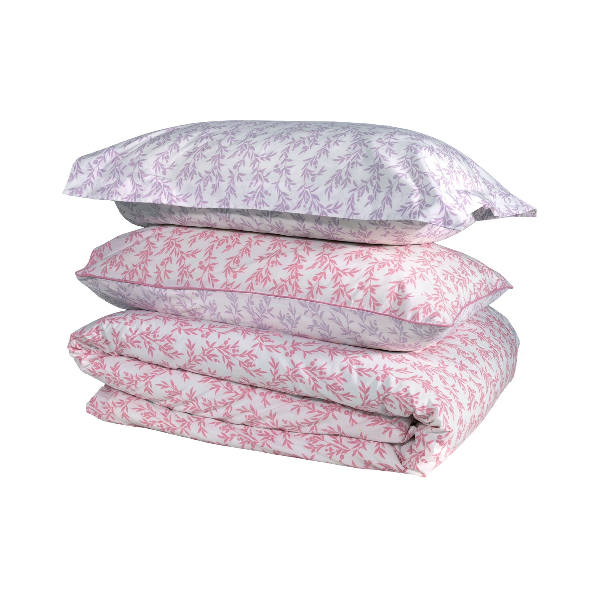 luxury percale bedding lilac pink ditsy floral duvet cover set