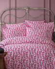 Pure Percale Bedding White & Magenta Ditsy Floral Duvet Cover Set