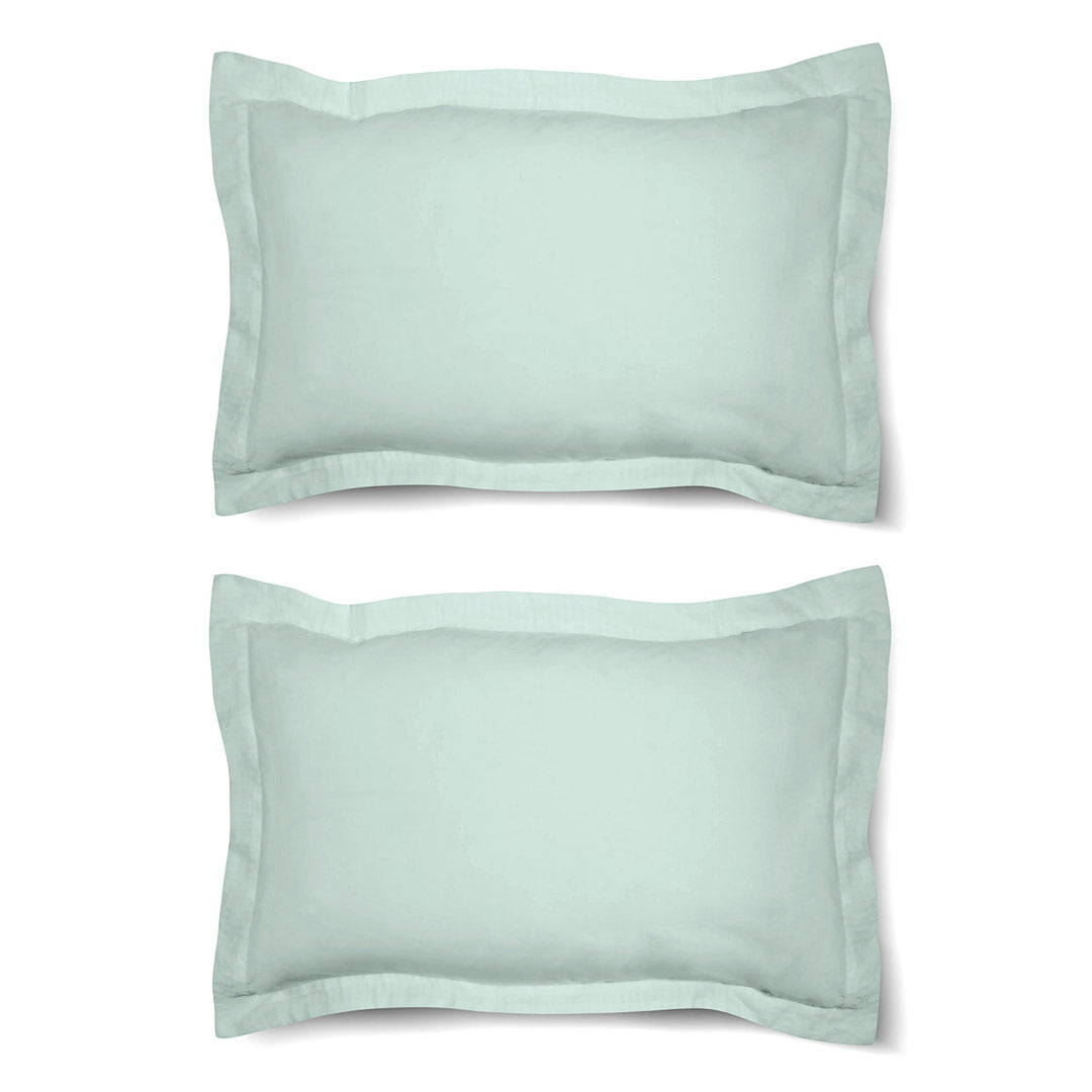 One Pair Cotton Mint Green Oxford Pillowcase - Pillow Cover