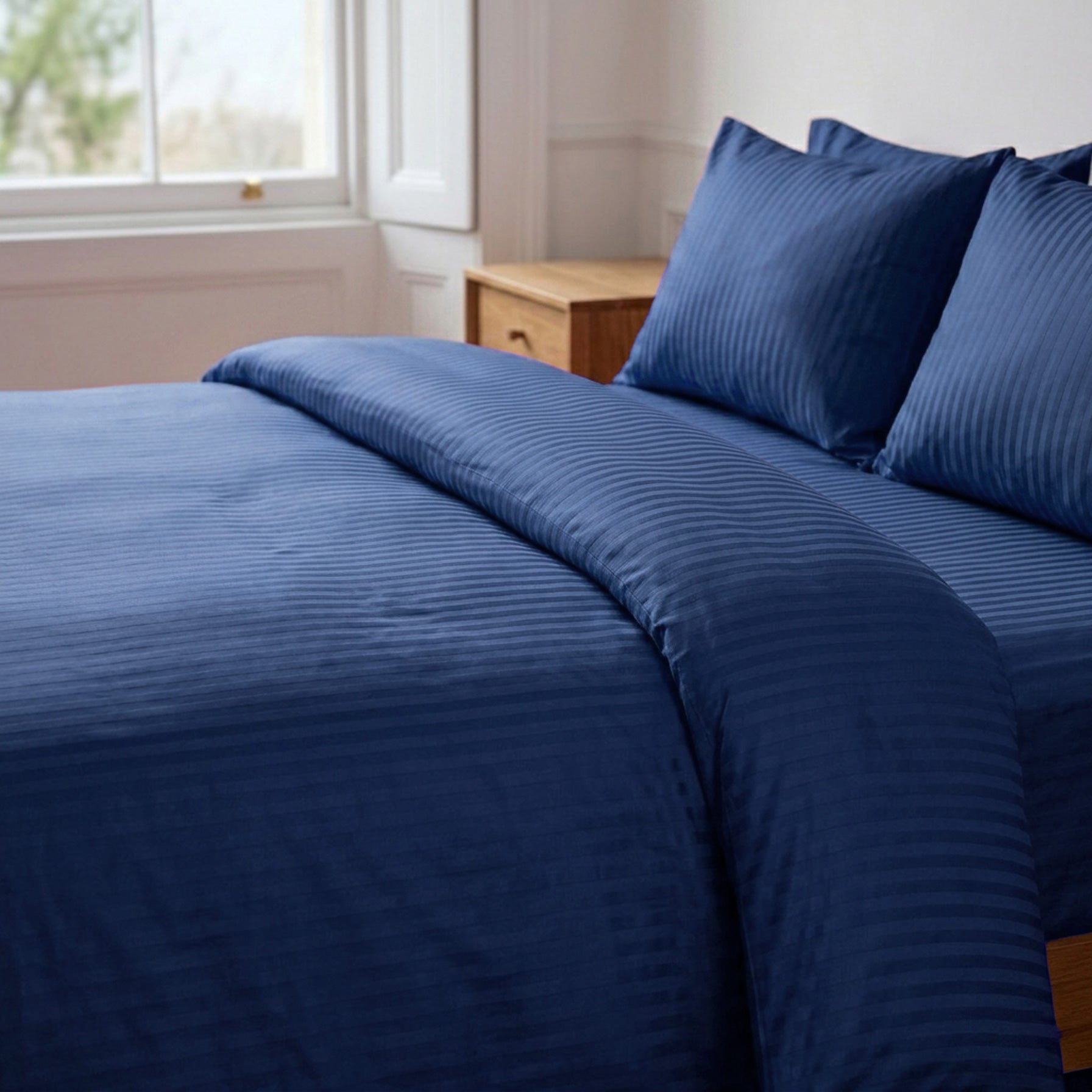 navy blue sateen duvet cover bedding set bundle 04