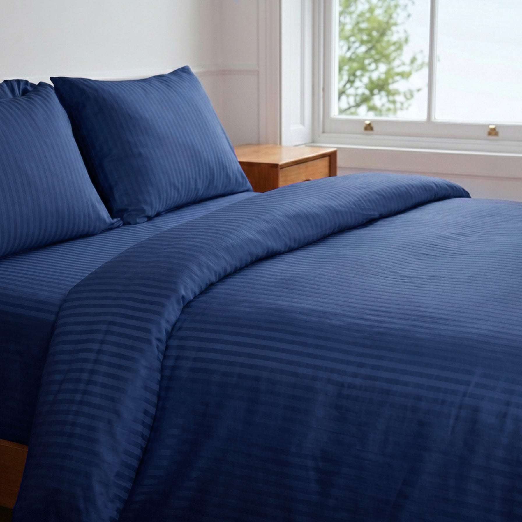 navy blue sateen duvet cover bedding set bundle 05