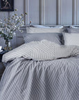 oslo dark grey chevron duvet cover set