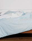 Oslo Duck Egg Chevron Cotton Duvet Cover Bedding Set