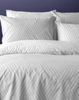 Oslo Light Grey Chevron Cotton Duvet Cover Bedding Set