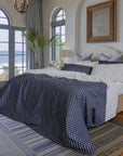 oslo navy black blue chevron duvet cover set