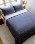 oslo navy black blue chevron duvet cover set