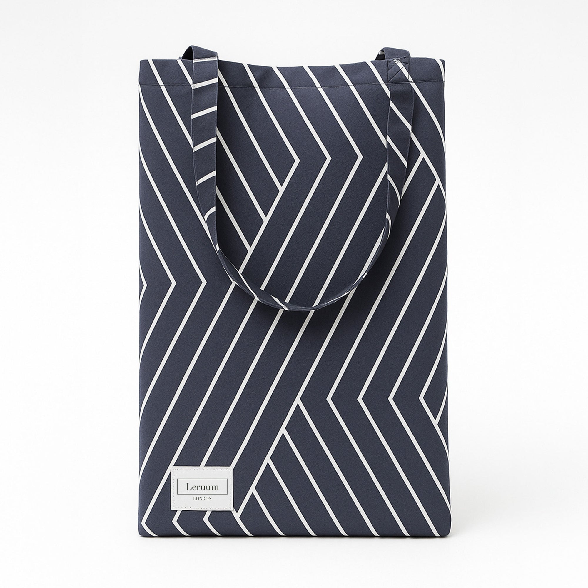 oslo navy black blue chevron tote bag duvet cover set