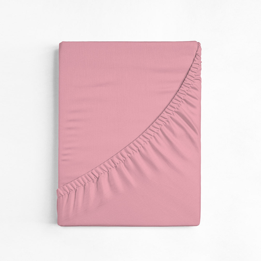 100% Cotton Extra Deep Pocket Pink Fitted Sheet