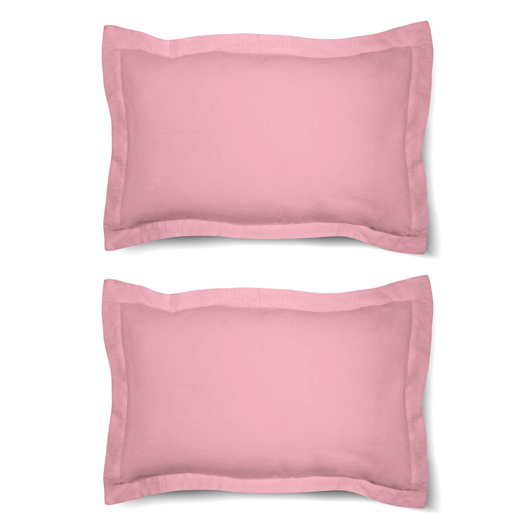 One Pair Cotton Pink Oxford Pillowcase - Pillow Cover
